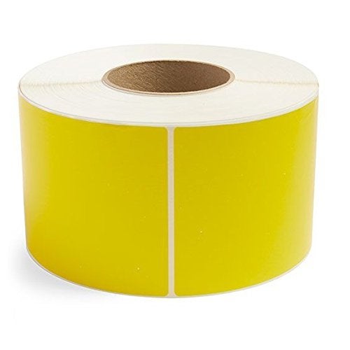 BESTeck Yellow 4"" x 6"" Direct Thermal Shipping Labels, 1"" Cores, 250 Labels Per Roll, Permanent Adhesive, Perforations Between Labels (4 Rolls) - Image 1